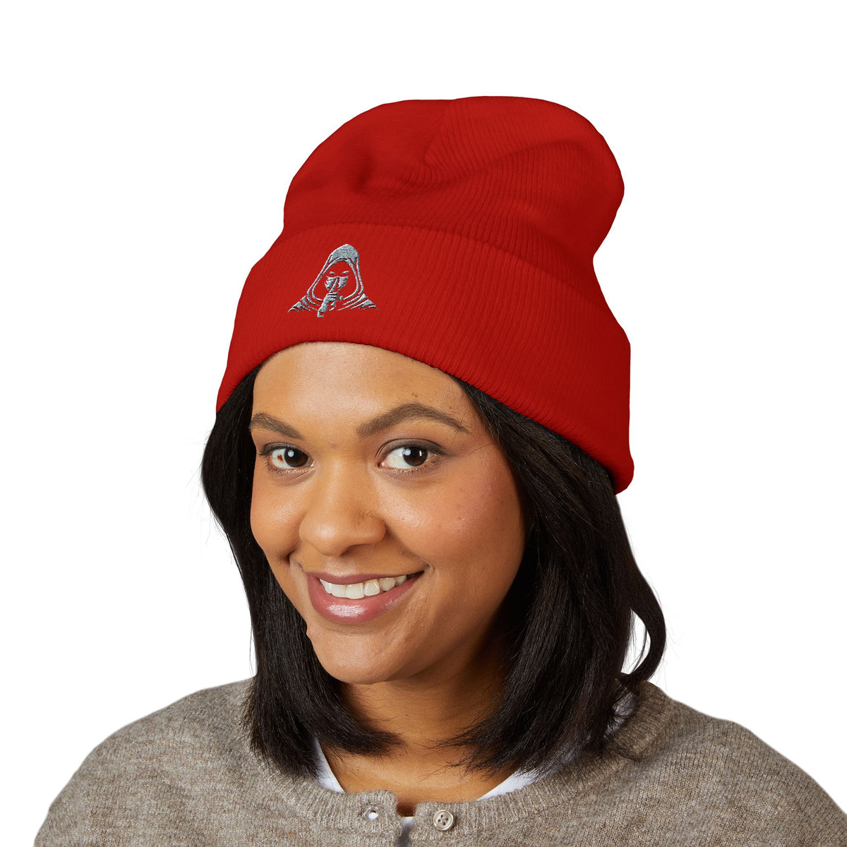OG Beanie – White Embroidered