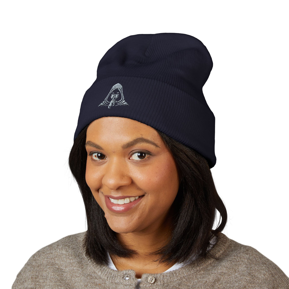 OG Beanie – White Embroidered