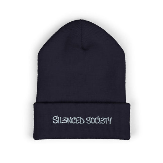 Sil3nced Soci3ty Embroidered Cuffed Beanie
