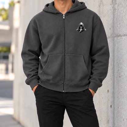 OG Heavyweight Zip-Up Hoodie – Black/White